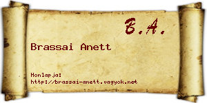 Brassai Anett névjegykártya