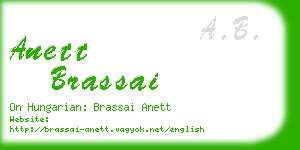 anett brassai business card